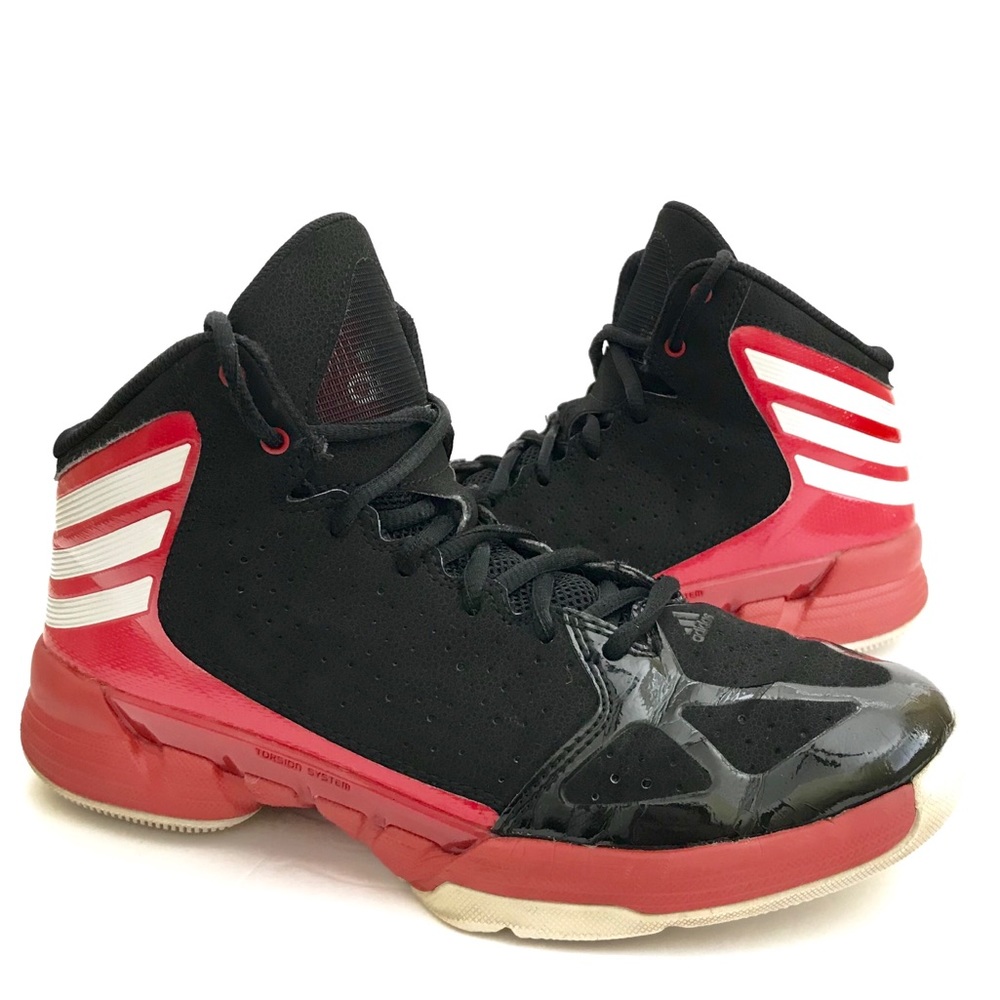 Youth Black/Red adidas Athletic Basketball Shoe